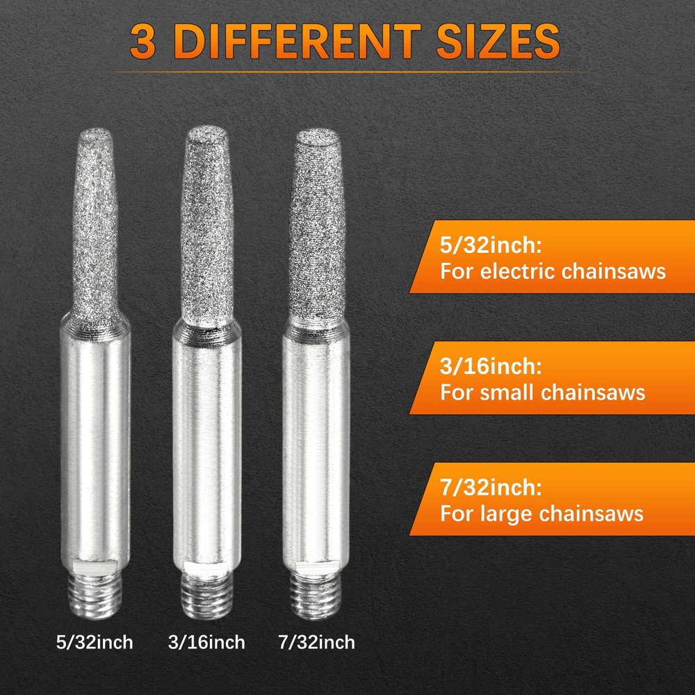 Chainsaw Sharpener with Nuts [24pcs]-Chainsaw Sharpening-[Silver- 7/32 Inch]