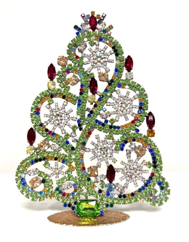 NICE CHRISTMAS TREE WITH MANY STONES   SIGNED HUSAR.D  POSTAGE WITH FEDEX  D-260