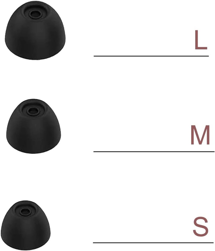 Replacement Ear Tips for Google Pixel Buds 2/A - Silicone Black