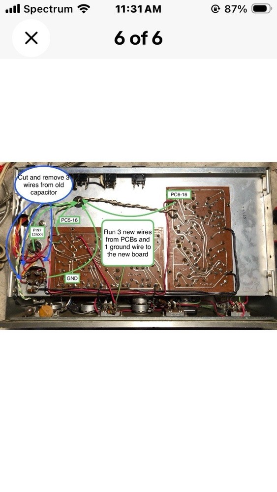 Dynaco PAS-2 PAS-3 power supply capacitor board assembled