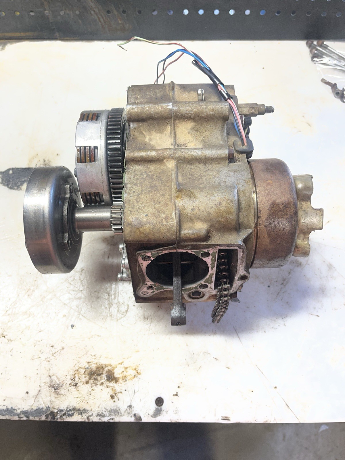 1993 Honda TRX 90 Bottom End Engine Crankcase Case Crankshaft Clutch Flywheel