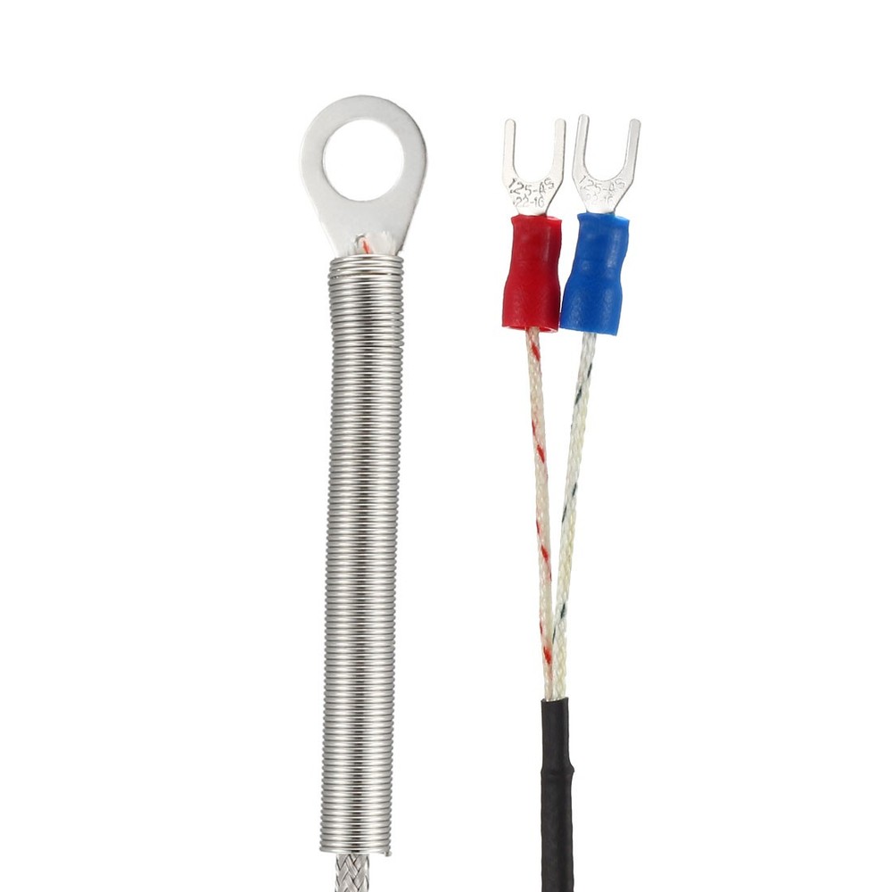 K Type Thermocouple Temperature Sensor Probe with 1M Cable 6mm Hole - Spring