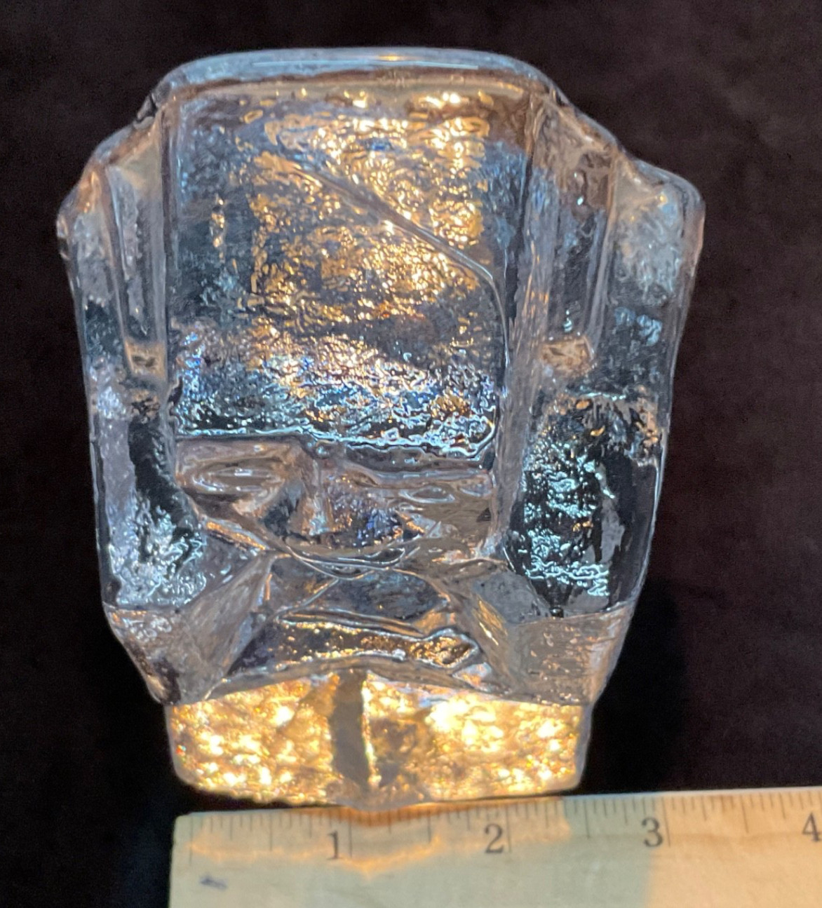 ERIK HÖGLUND Ice Man Glass Sculpture for Boda Kosta, Sweden. Signed Boda H1074.