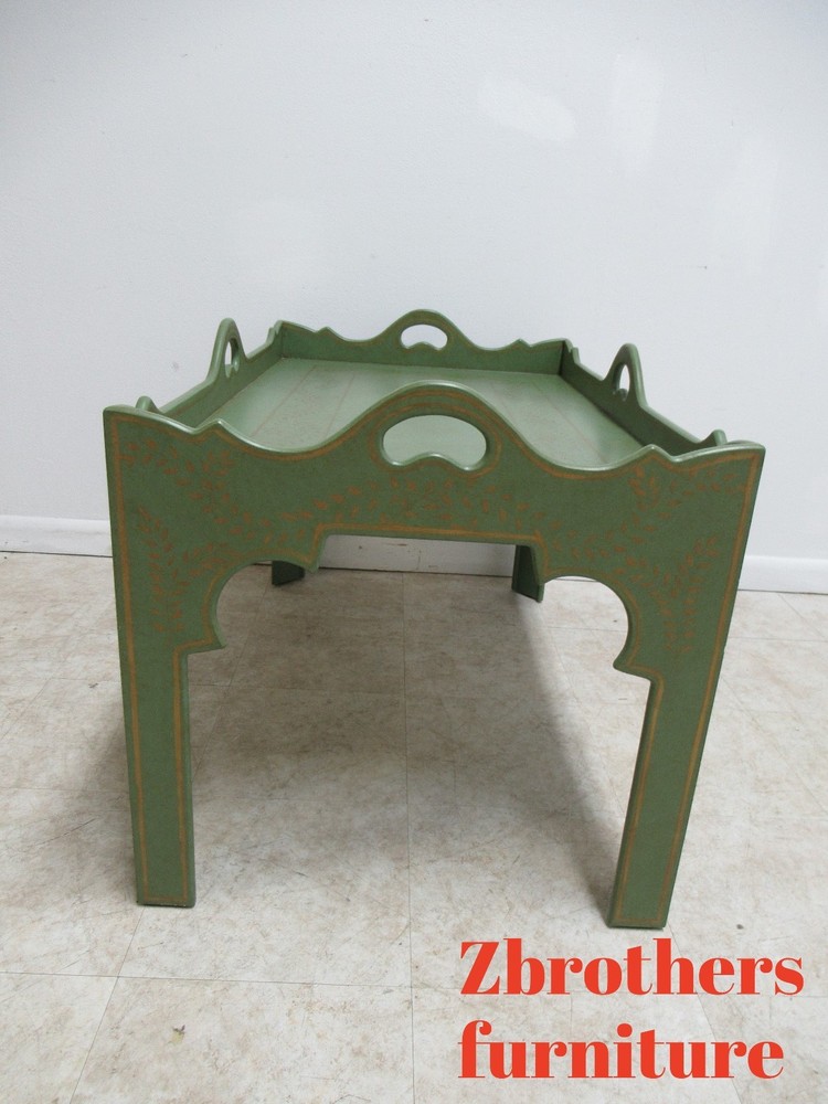 Niermann Weeks Paint Decorated Parson Tray Top Serving Coffee Table