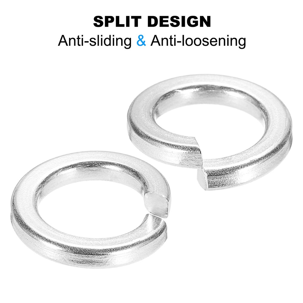 100 Pcs Spring Lock Washer M5 304 Stainless Steel Split Lock Washers
