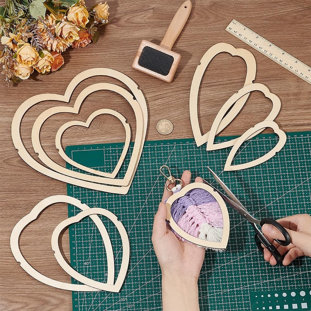 10Pcs Macrame Supplies Set Wooden Macrame Leaf Template 9Pcs 3Styles Cutting ...