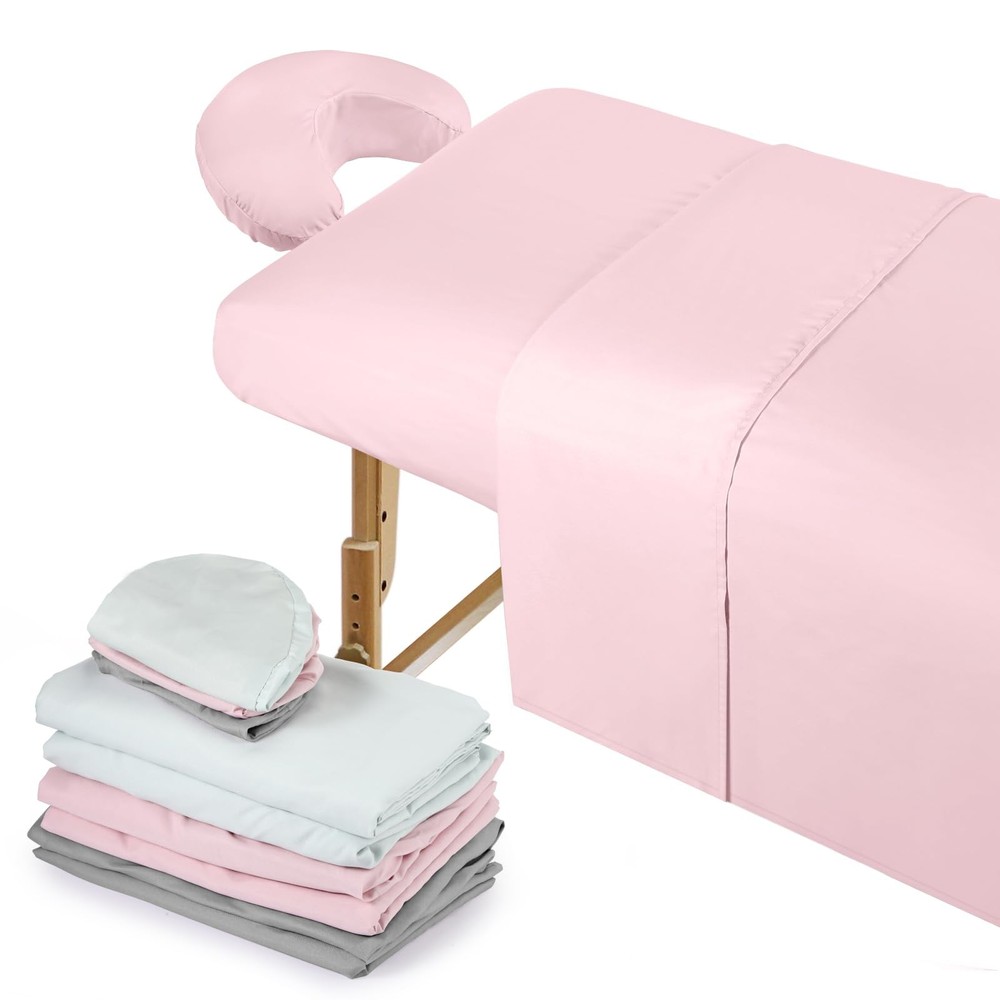 Kinlop 3 Sets Microfiber Massage Table Sheet Set 3 Colors 3 Piece Set Include...