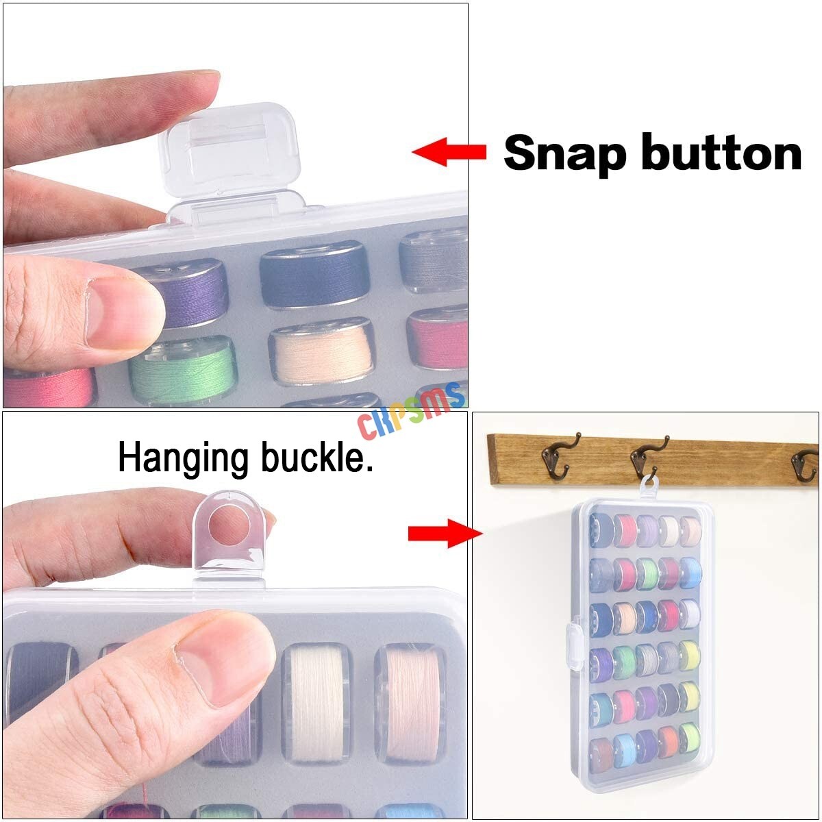 Bobbin Holder Storage Case / Box FOR 60PCS Bobbins (Box Only) Groove 0.5"×0.8"