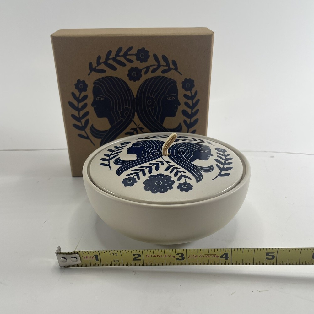 Fringe Gemini Ceramic Round Trinket Box