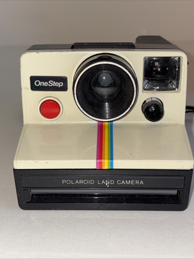 VTG Polaroid One Step Land Camera Rainbow Stripe UNTESTED PREOWNED