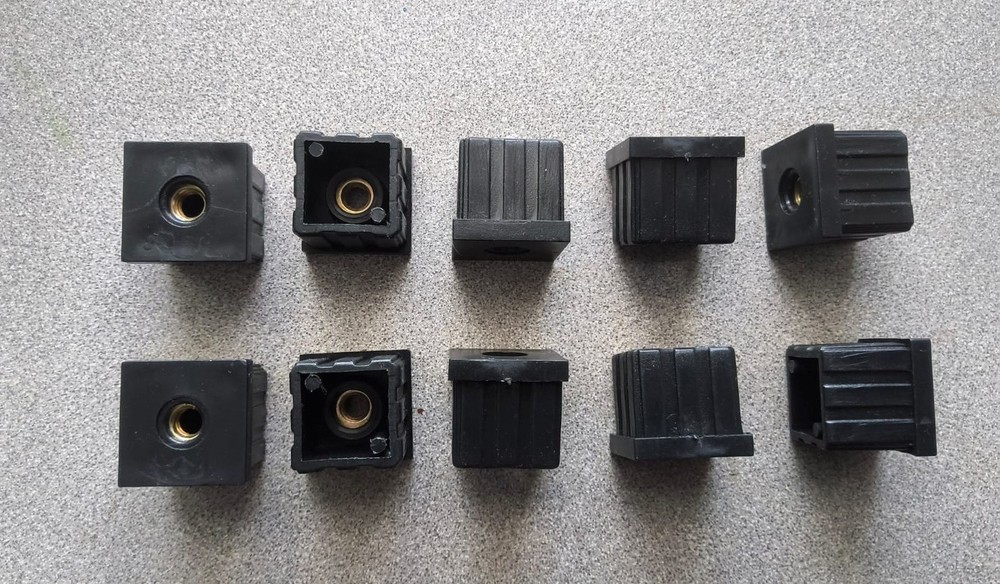 10 Pack Threaded 1"(OD) Square Plastic Tubing Insert 1/4-20 Threads