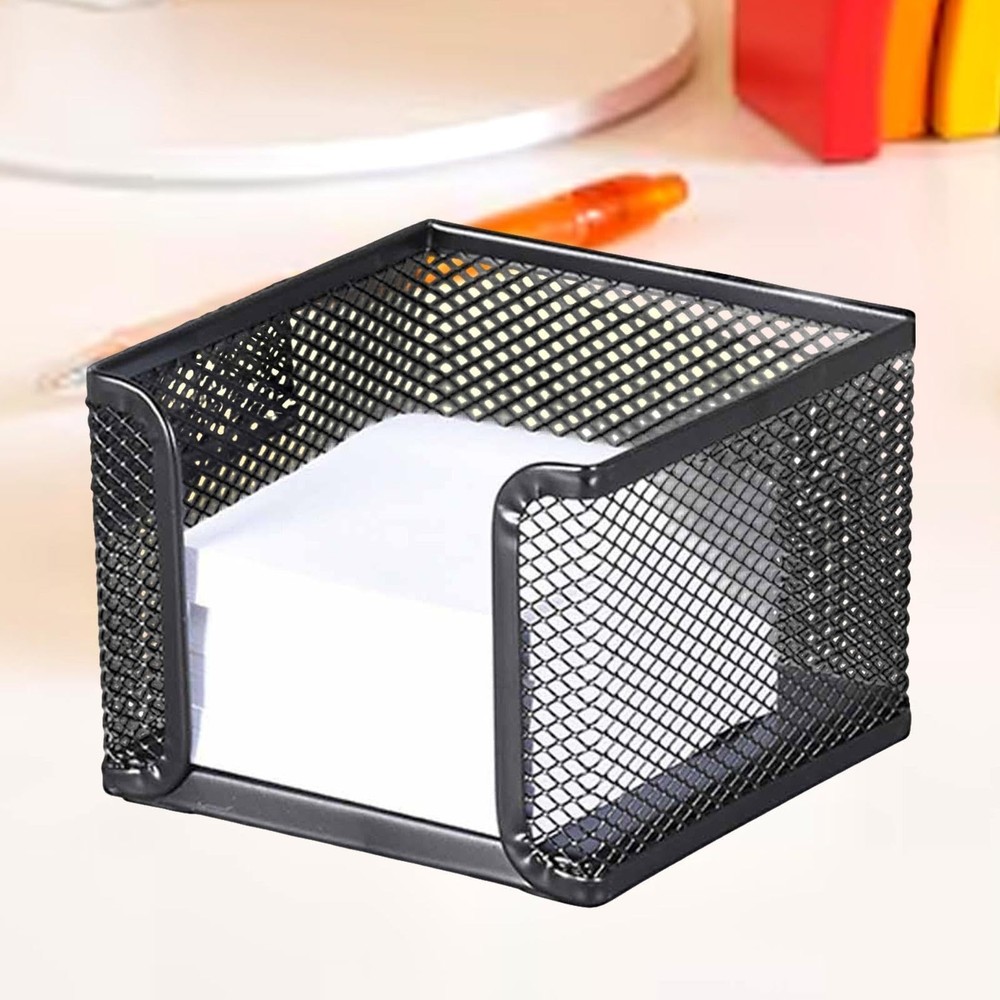 2Pcs Note Papers Box Note Pads Container Desktop Notepad Holder Memo Bag Black