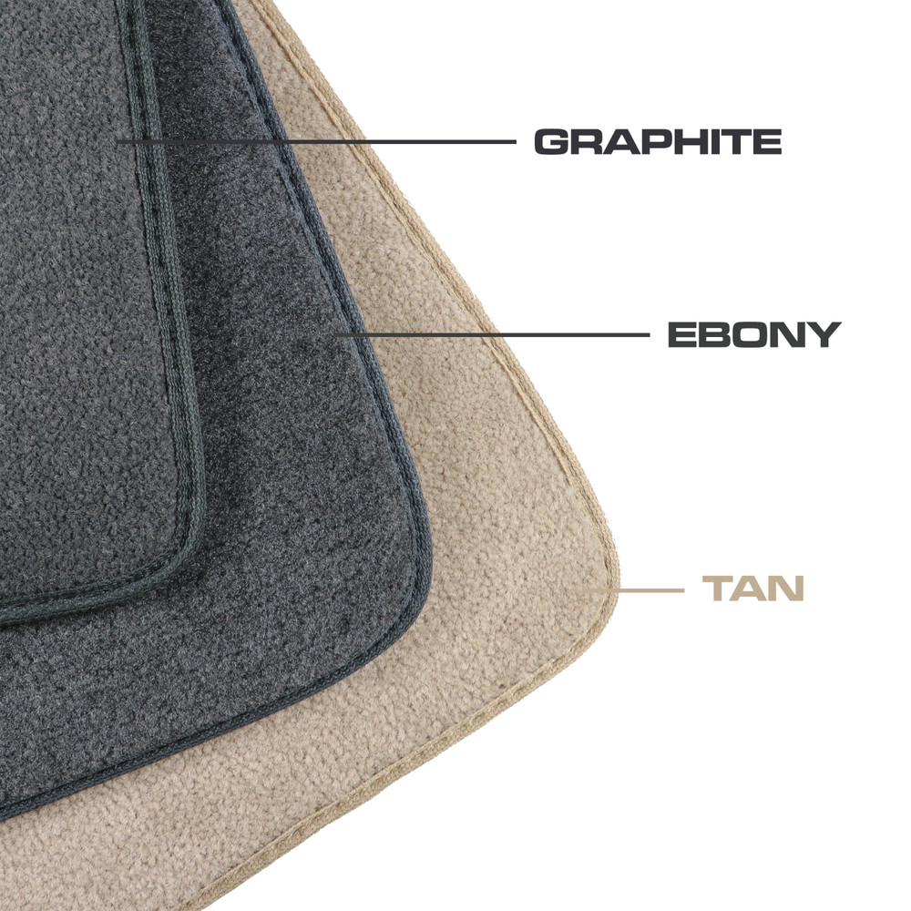 2000-2002 SLP Firehawk Ebony Black Front Carpet Floor Mats Pair & Rear Deck Mat