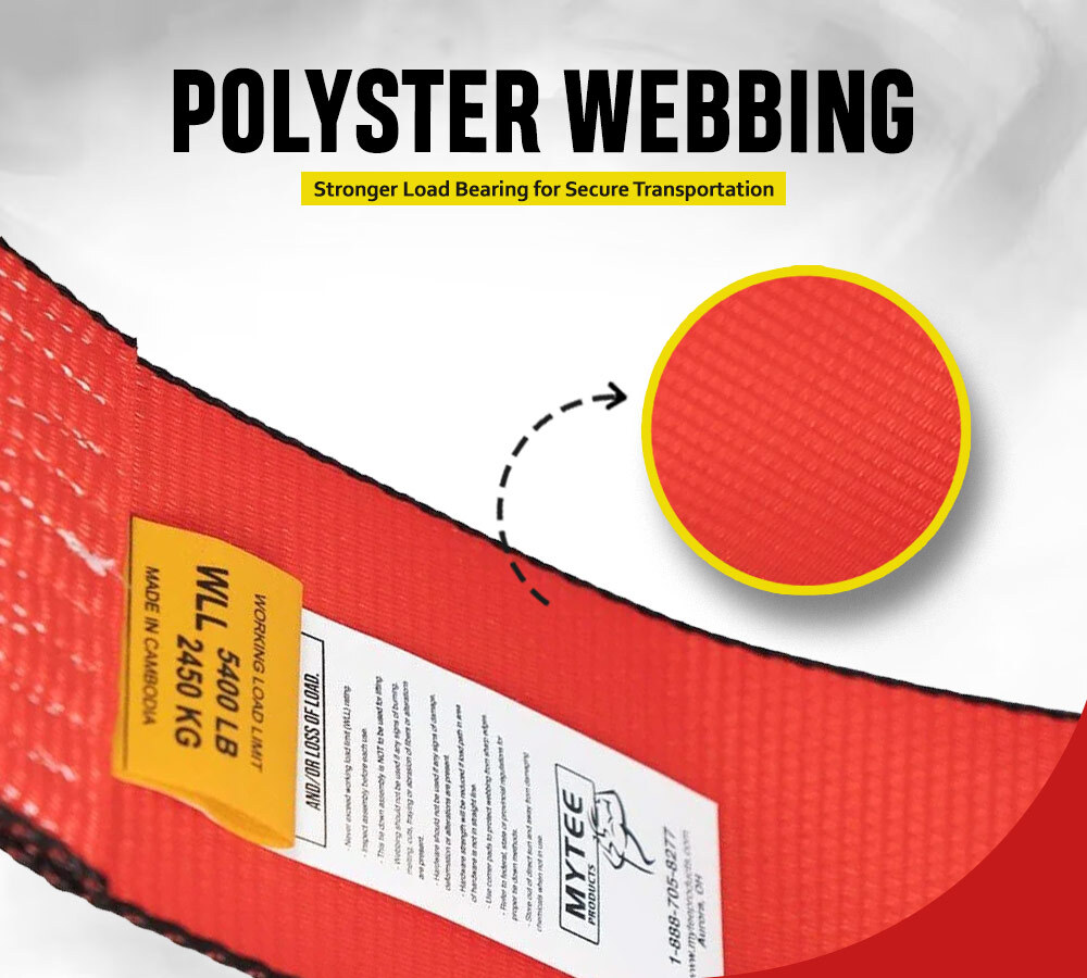 20 Pack 4"x40' Red Winch Straps w/ Flat Hook WLL 5400# Cargo Control for Flat...