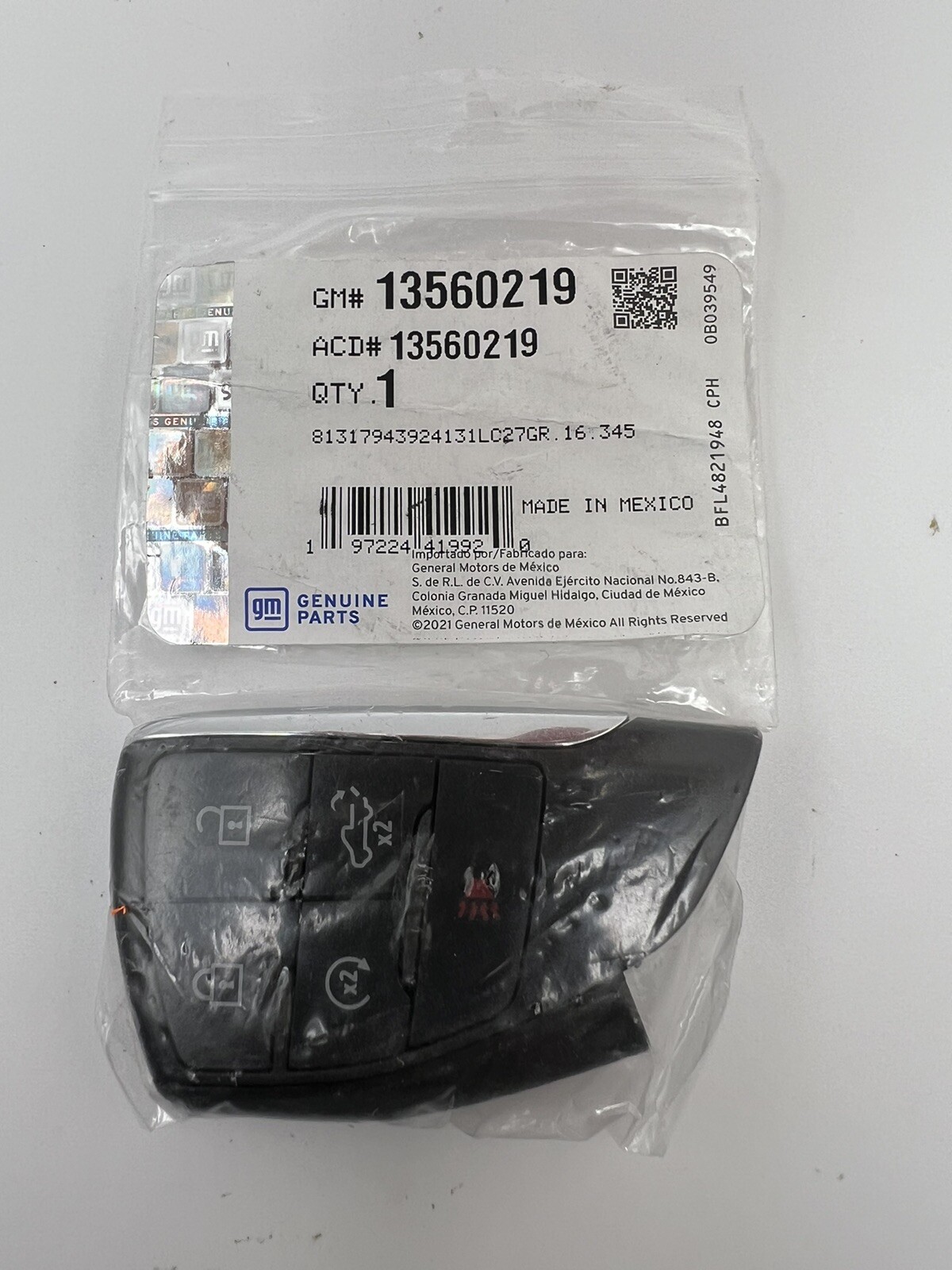 Genuine GM Keyless Entry Remote Smart Key Fob Transmitter 13560219 13548440 OEM