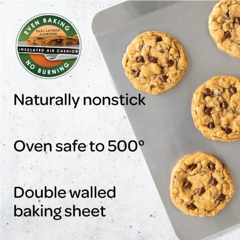 16x14 Inch Aluminum Insulated Rectangular Cookie Baking Sheet Pan