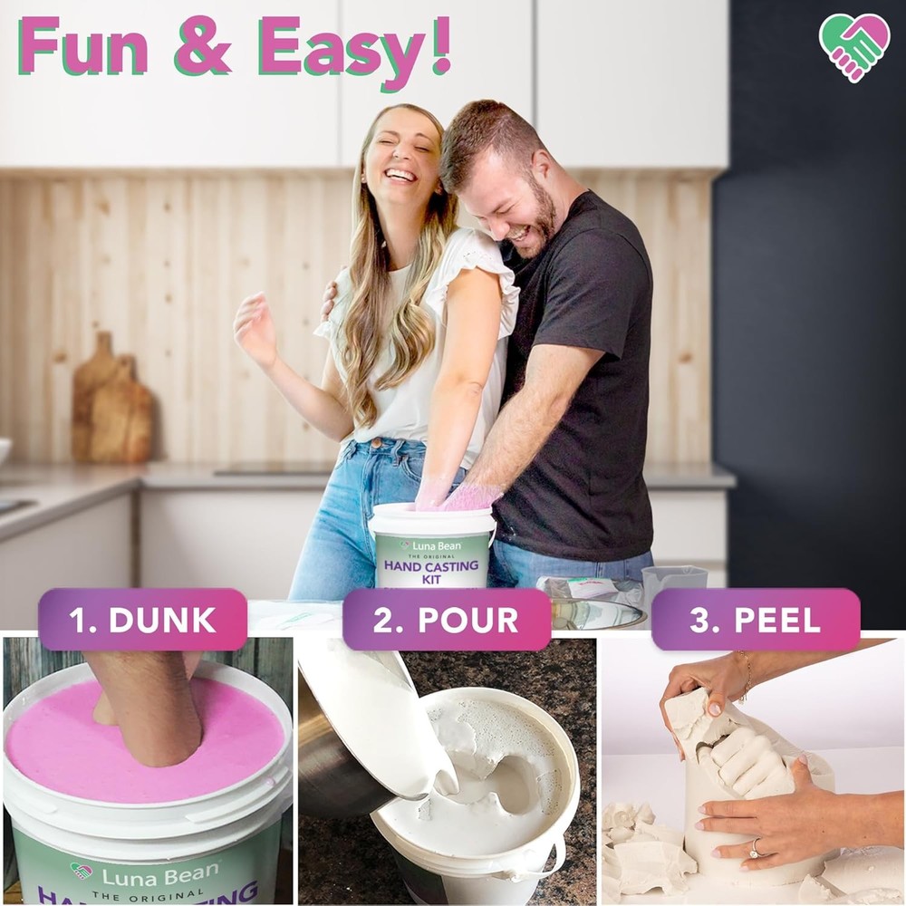 Luna Bean Hand Casting set for Couples – Original Mold, Wedding & Anniversary