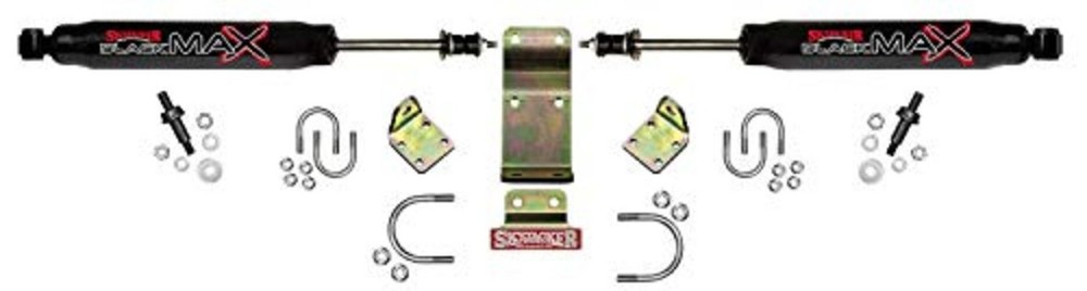 07-15 REPLACEMENT STEERING STABILIZER, DUAL FRONT, BLACK W/BT