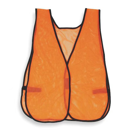 Condor 4Cwe1 High Visibility Safety Vest, Polyester Mesh, Hook-And-Loop