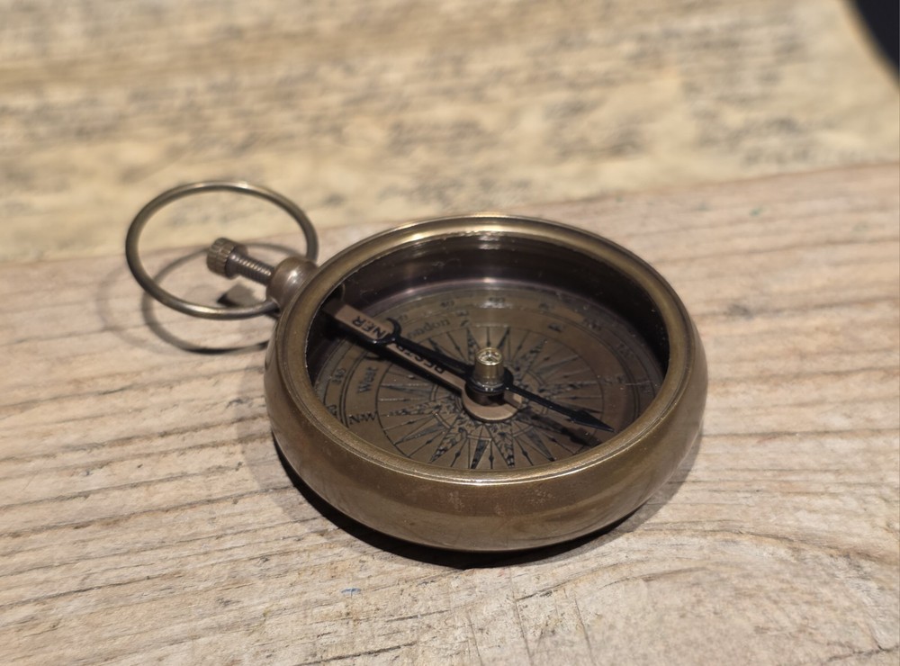 Antique Style Solid Brass Pocket Compass