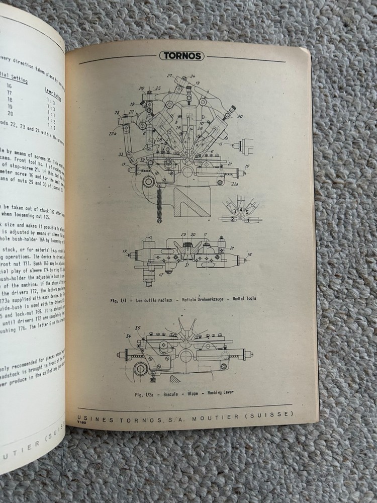 Tornos M-15 High Speed Automatic Lathe Manual