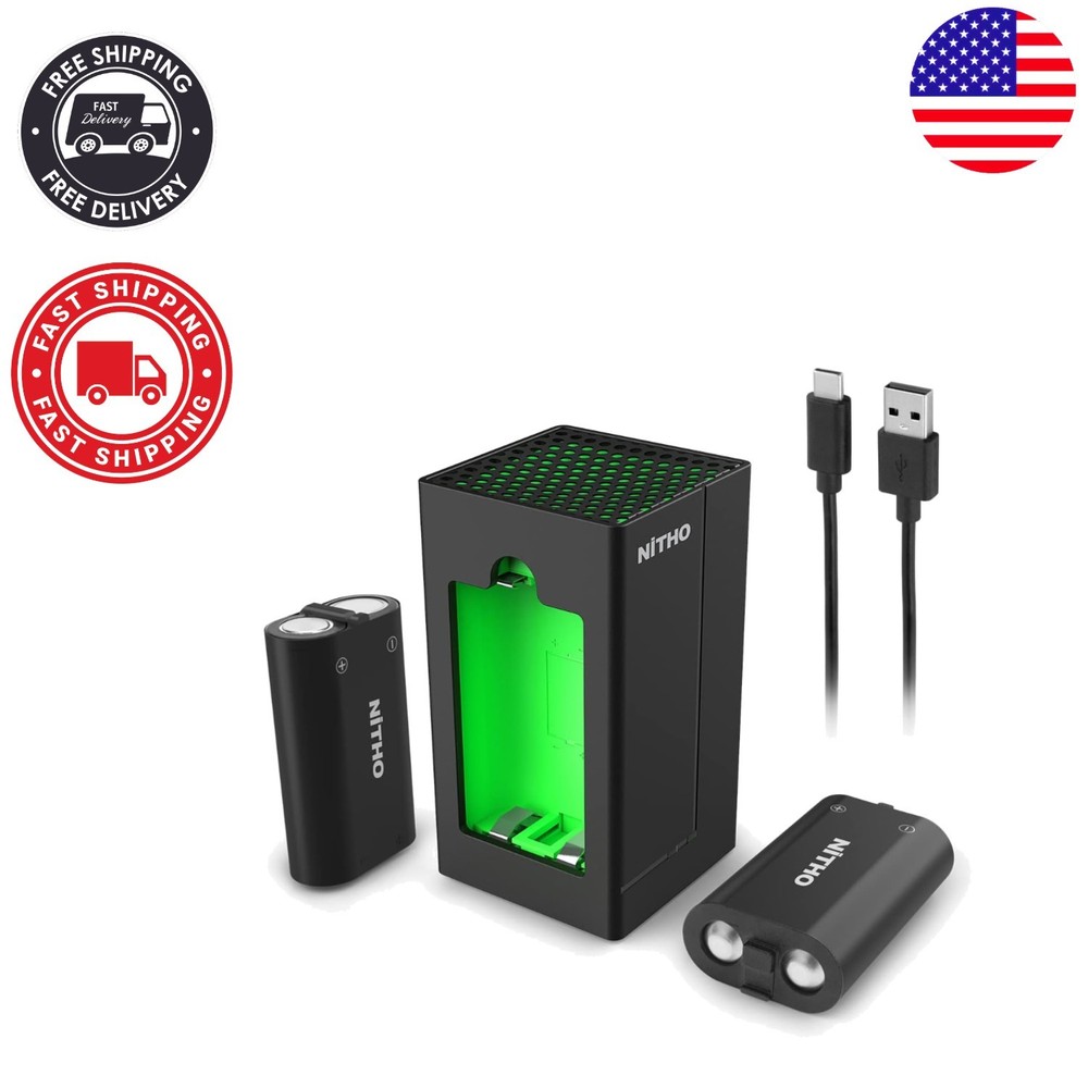 Ultimate Xbox Gaming Charger: 2-Pack Battery with Type-C Cable & Indicator Light