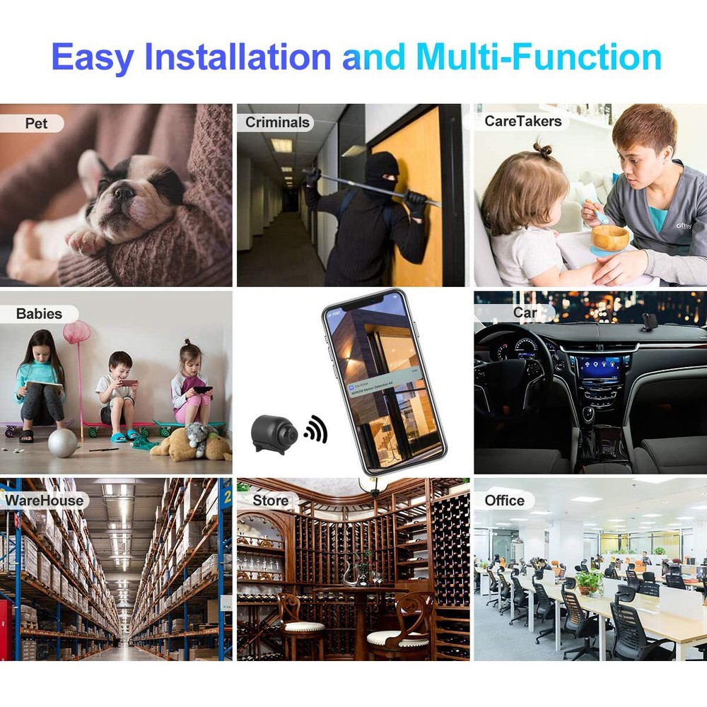 Mini Camera Security Wireless Wifi HD1080P Motion Detect Night Vision Cam