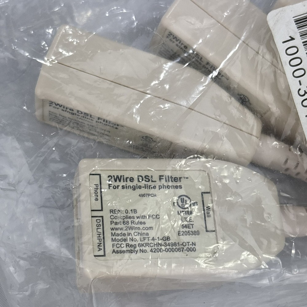 2Wire DSL Filter Kit 4 Pack Inline DSL Phone Filters