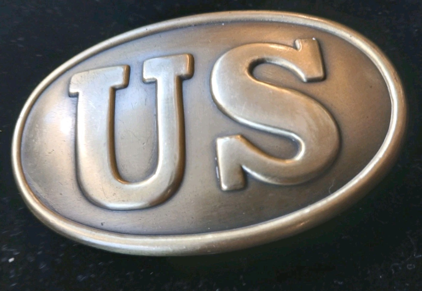 Reproduction Civil War/ Union Army "US" Oval Metal Belt Buckle