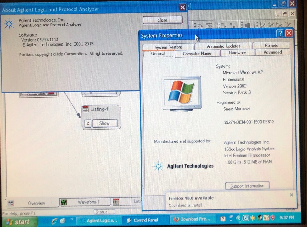 Agilent 16903A Logic Analyzer System & Cables. Win XP SP3