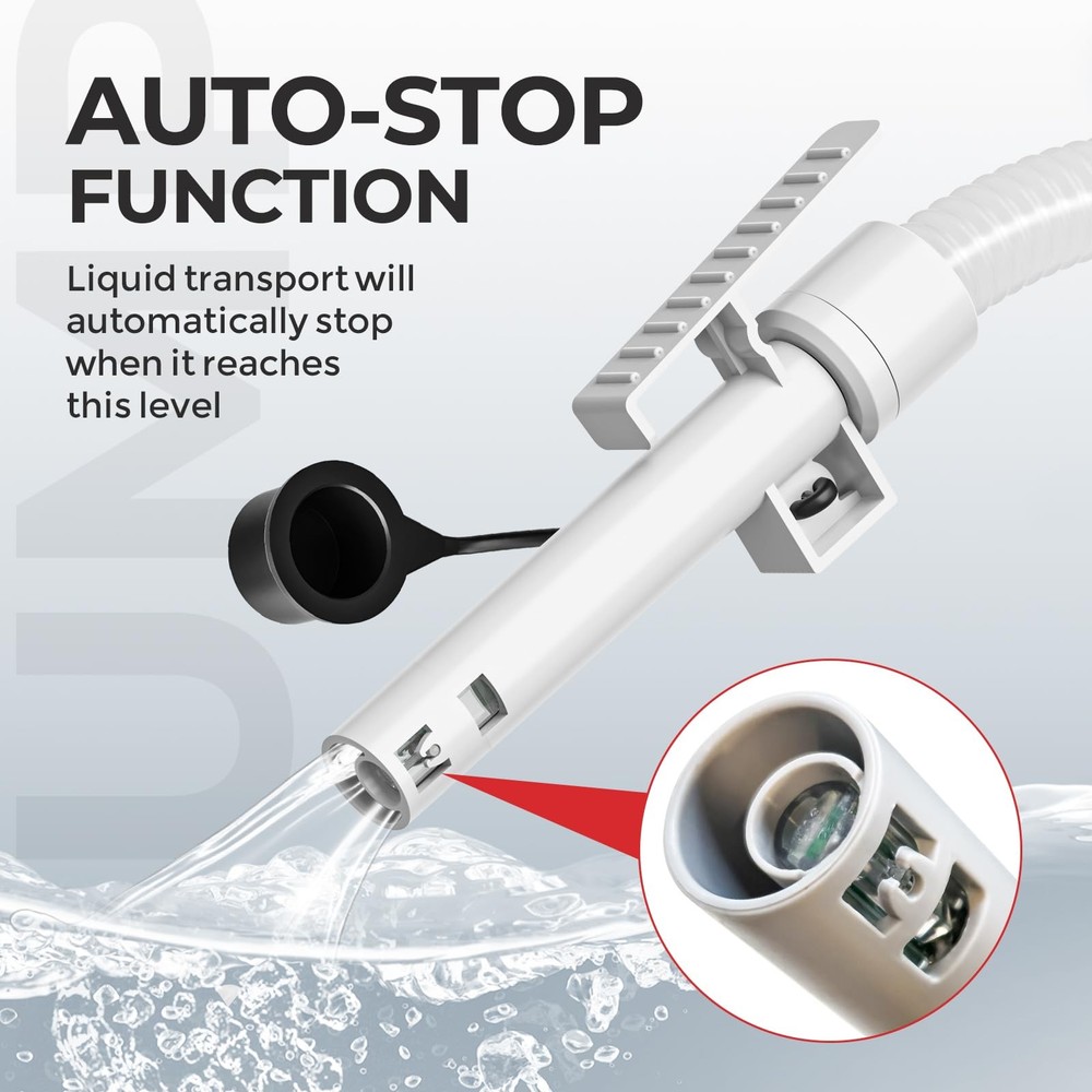 Rechargeable Fuel Transfer Pump with Auto Stop Sensor, Fast 3.2 GPM Black
