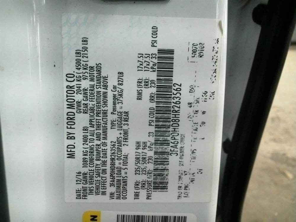 FUSION 2017 High Mounted Stop Light 104824032