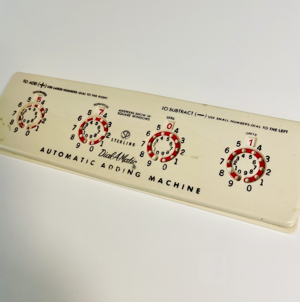 Vtg Sterling #565 Dial-A-Matic Automatic Mechanical Adding Machine No Stylus