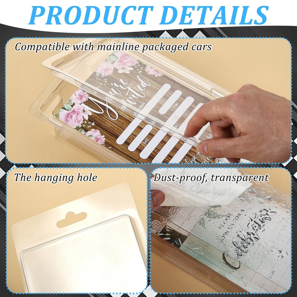 6 Pack 5 Separate Car Protector Case for Hot Wheels Mainline,Protector Packs