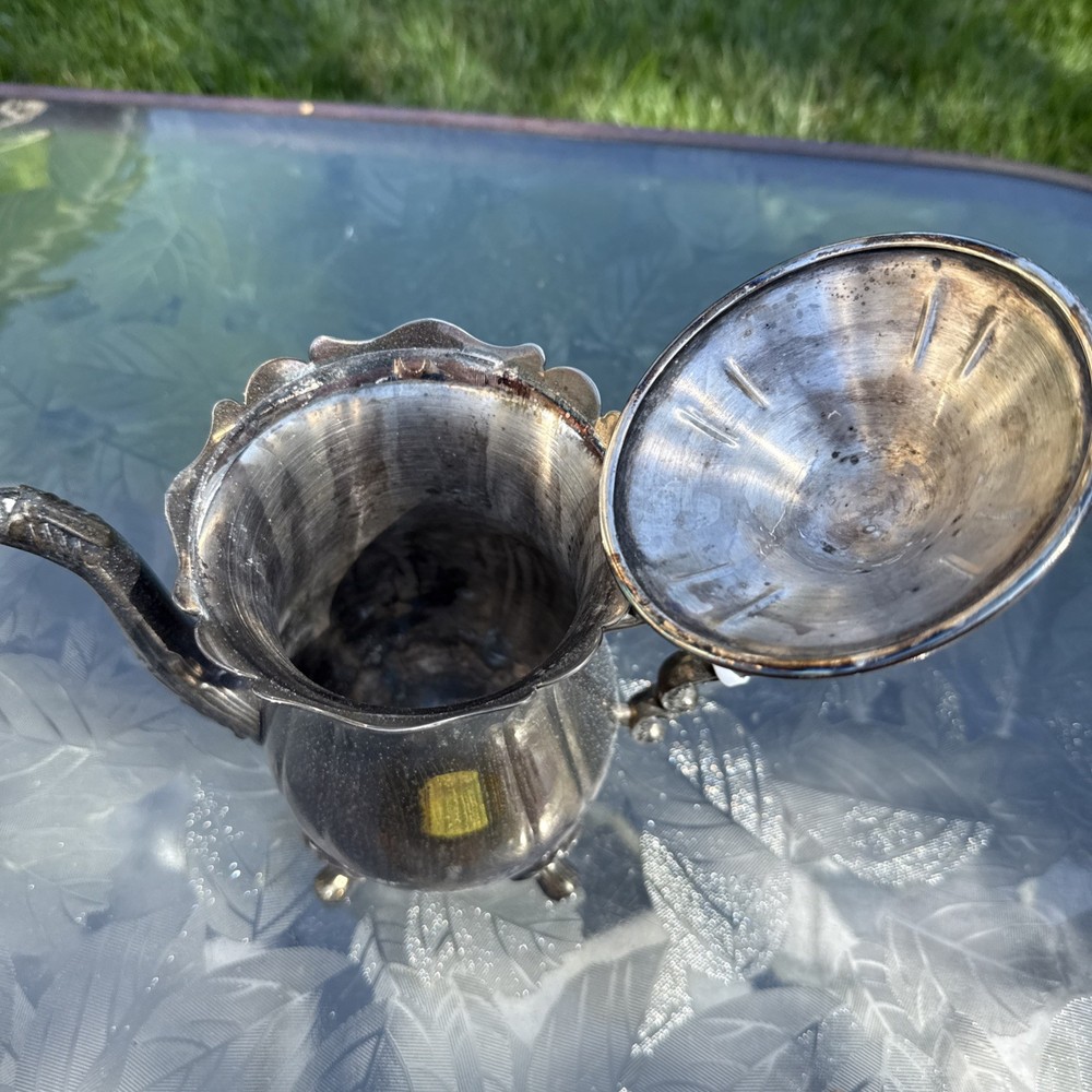Vintage Leonard Silver Plated Coffee Tea Pot Melon Shape