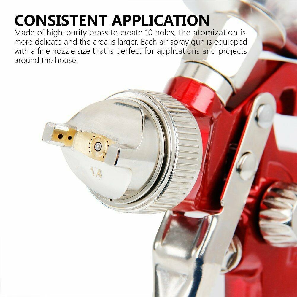 1.4/1.7/2.5mm Nozzle HVLP Air Feed Spray Gun Kit Car Paint Primer Clearcoat USA