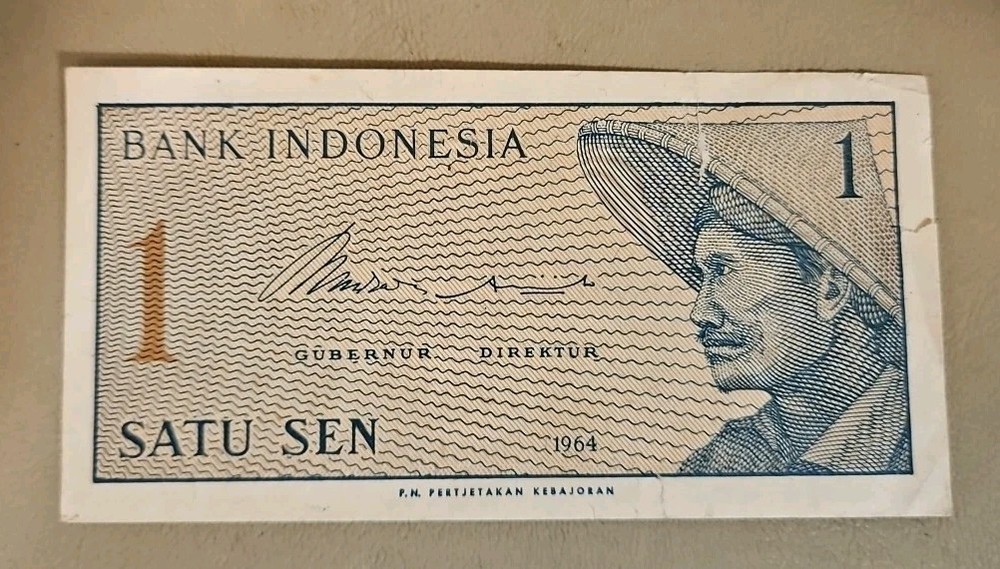 1964 Indonesia 1 Sen Note