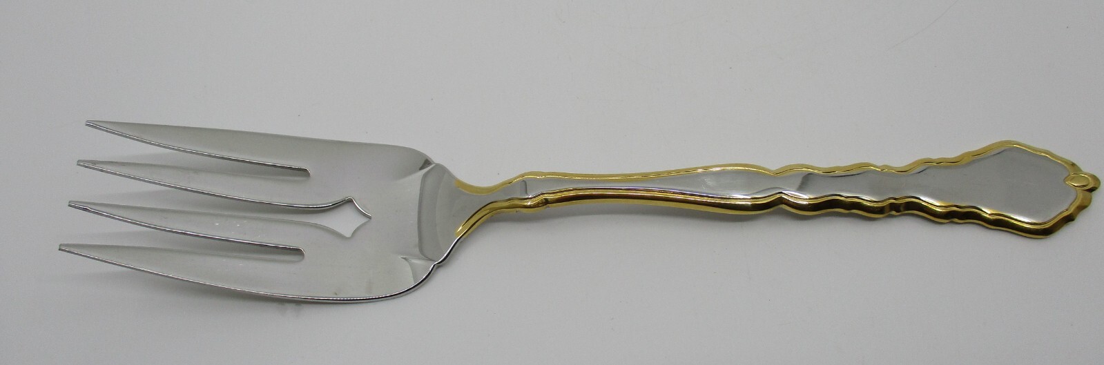 ONEIDA STAINLESS GOLDEN ROYAL CHIPPENDALE COLD MEAT / SERVING FORK - 8 1/2"  01S