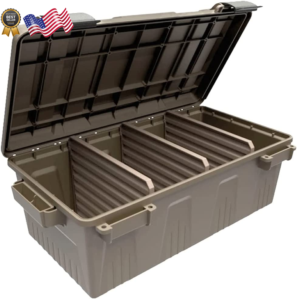MTM Ammo Crate with Divided Storage Utility Box Stackable Large Ammunition Case