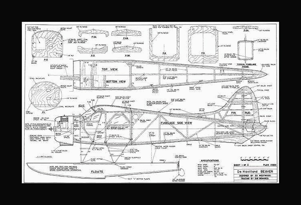 RC plans Full size Patterns De Havilland BEAVER