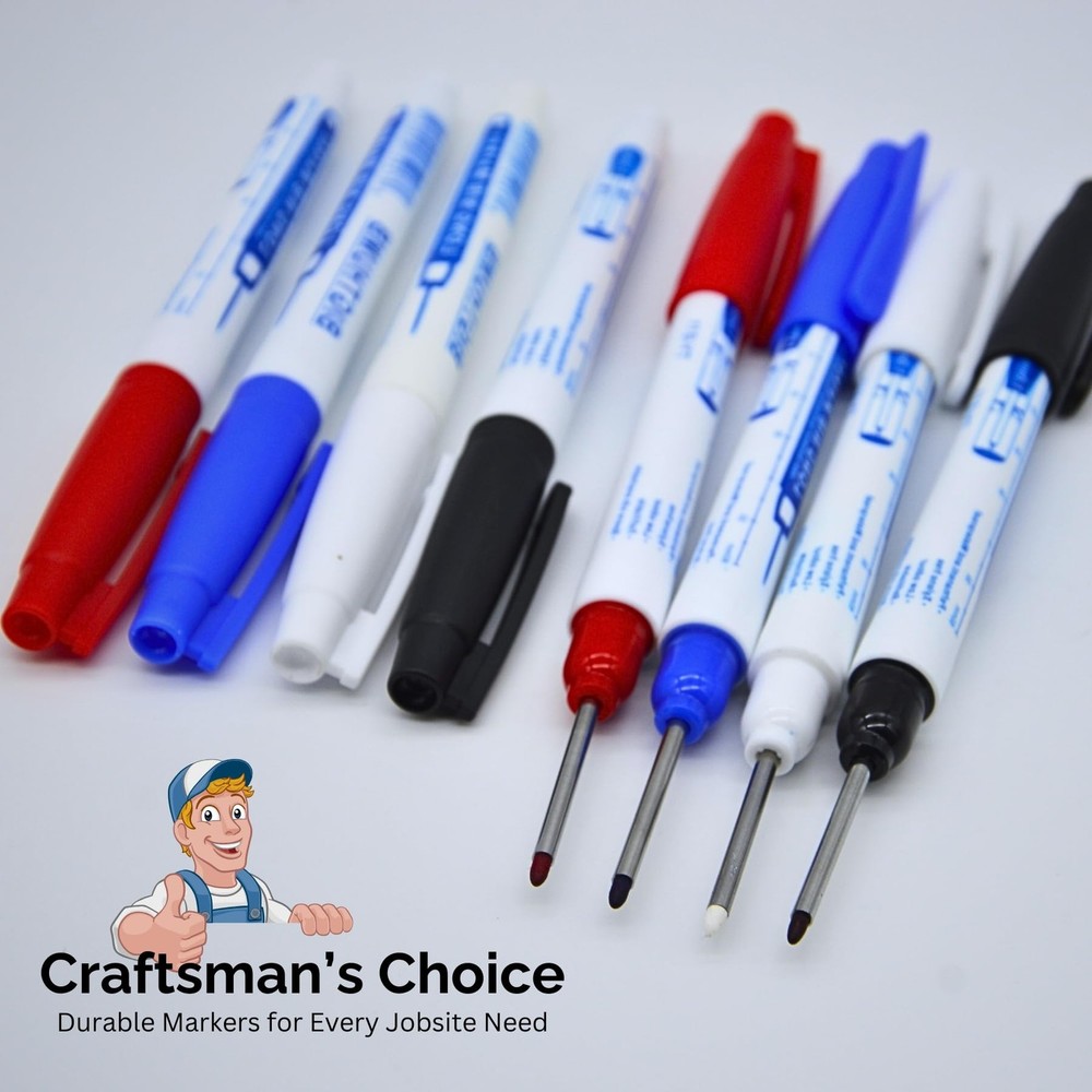 8 PCS Long Head Deep Hole Marker 33mm Multipurpose Nib Marking Tool