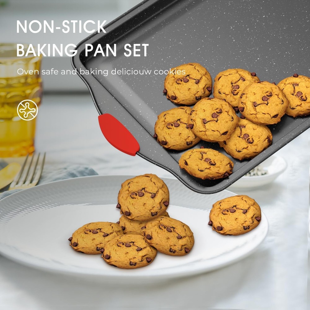 11-Piece Nonstick Stackable Baking Pans Set Toxin-Free Bakeware Sets Baking Pan