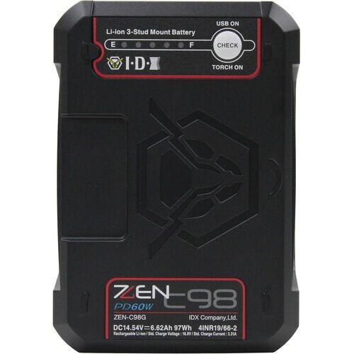 IDX System Technology ZENITH ZEN-C98G Three-Stud Lithium-Ion Battery (97Wh)