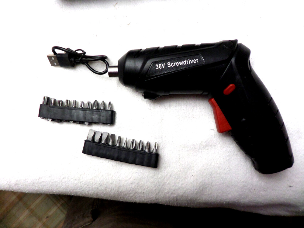 4.2V Wireless Electric Screwdriver with LED Light + 27 Piece Bits accessory set