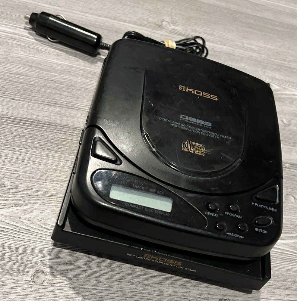 KOSS Portable CD Player DAC Working Model CDP408CP Discman Walkman W/ Stabilizer