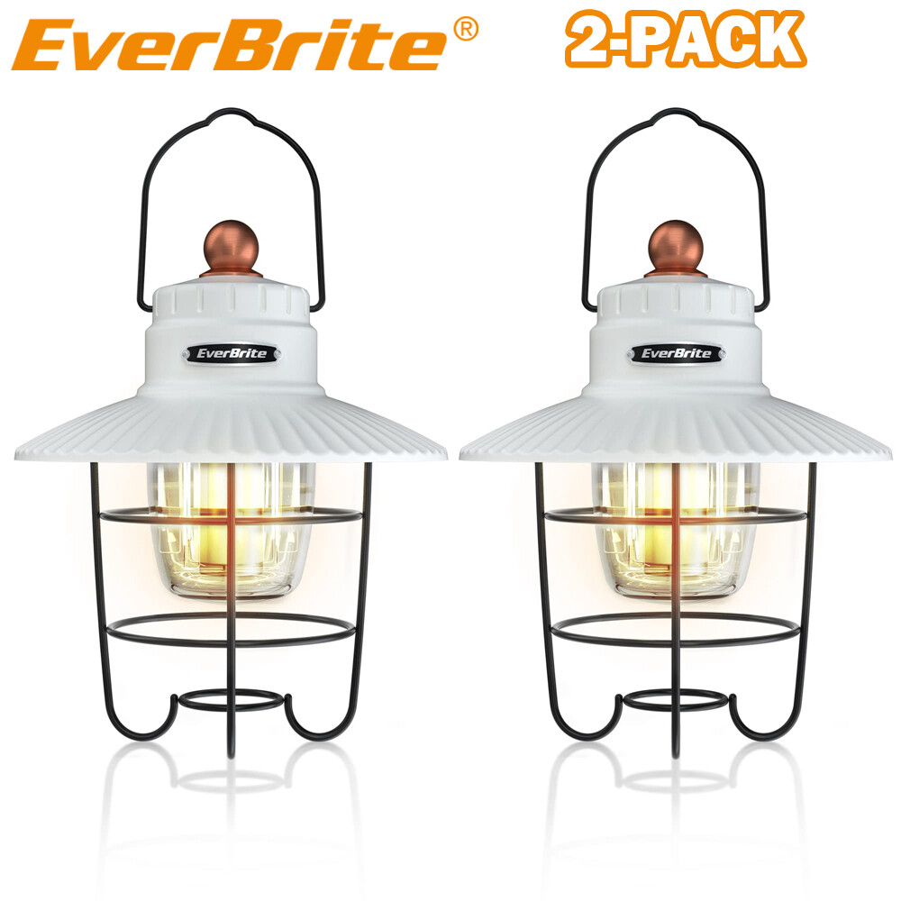 EverBrite 2PACK LED Camping Lantern with 3 Light Mode USB C Rechargeable Lantern