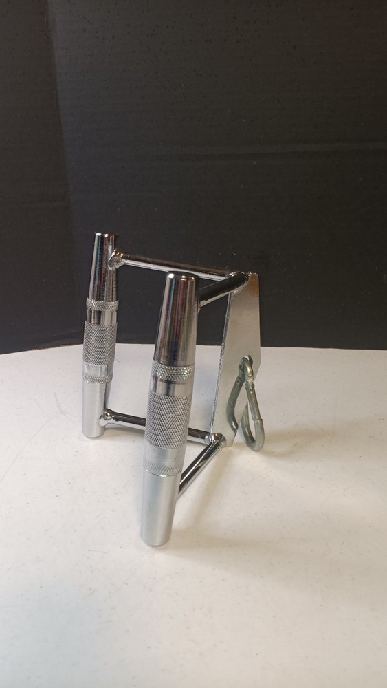 SINGLE Silver Pull Down V-Handle Bar Triceps Bicep Trainer Double Handle Gym Rod