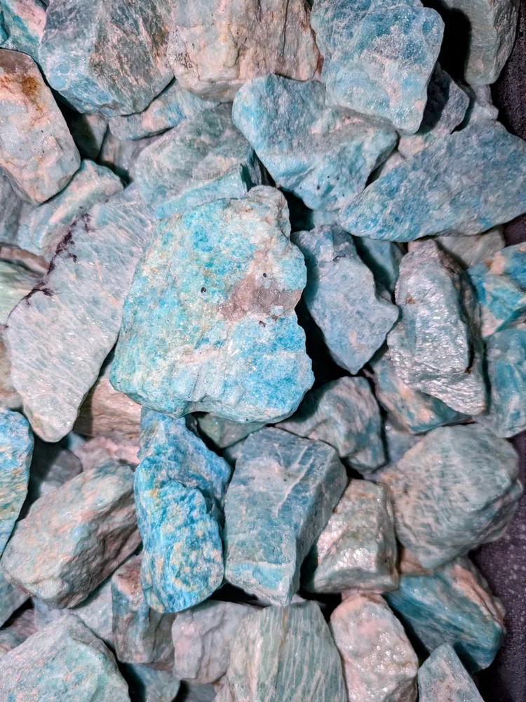 Amazonite 1 lb Rough Rocks For Tumbling