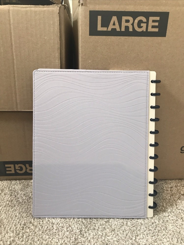 TUL Custom Note-Taking System Discbound Leather Notebook, Letter Size, Purple