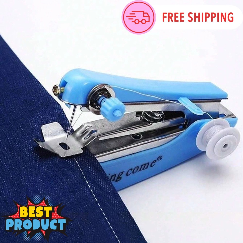 Mini Sewing Machine Handheld Stitching Machine Portable Quick Sewing DIY Craft